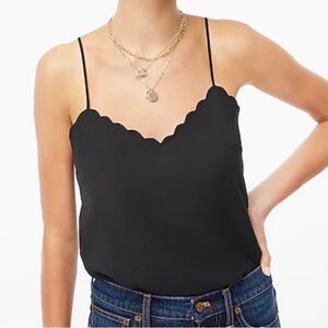 NWT: Jcrew Factory Scalloped Cami Top - Black